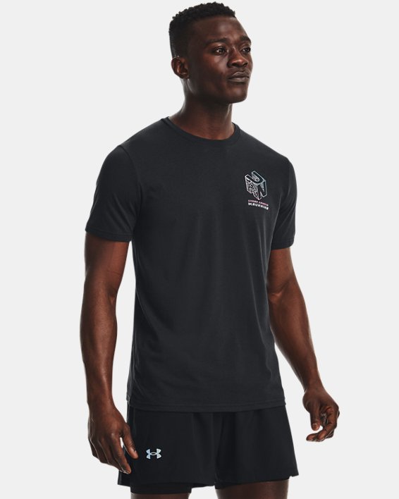 Men's UA Run Gradient Grid Short Sleeve, Black, pdpMainDesktop image number 1